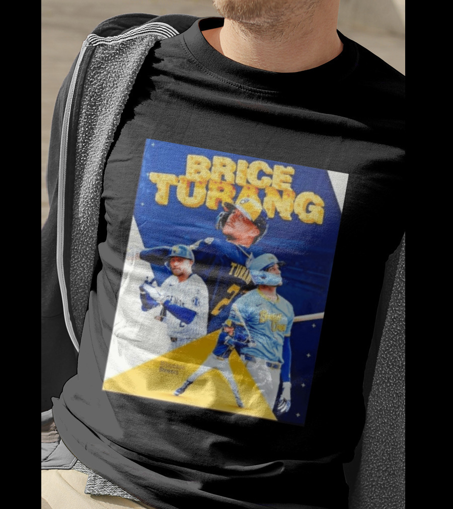 Brice Turang Milwaukee Brewers MLB Player Collage T-Shirt