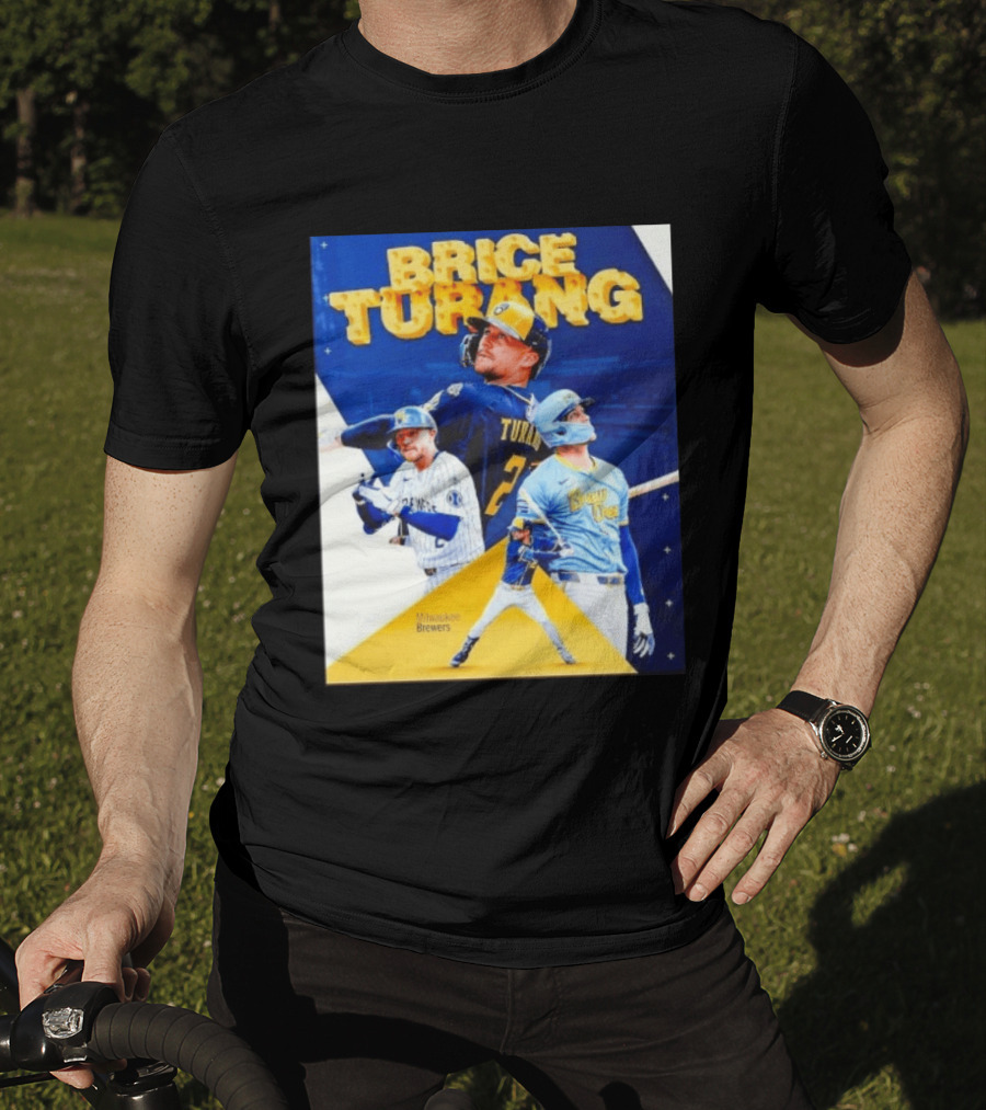 Brice Turang Milwaukee Brewers MLB Player Collage T-Shirt