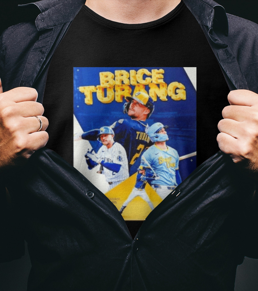 Brice Turang Milwaukee Brewers MLB Player Collage T-Shirt