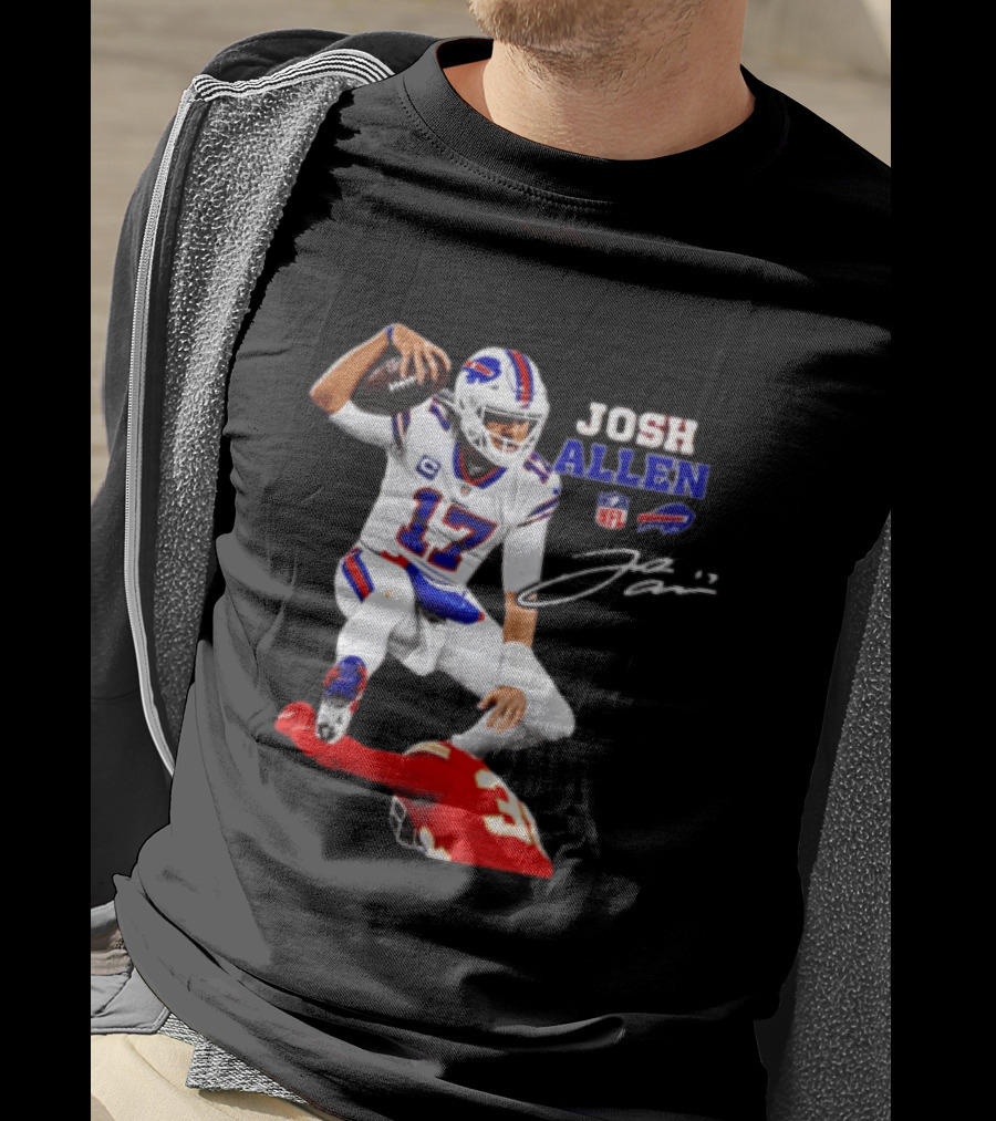 Buffalo Bills Josh Allen NFL Action 17 Signature T-Shirt