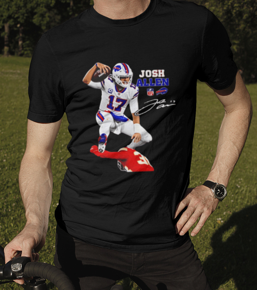 Buffalo Bills Josh Allen NFL Action 17 Signature T-Shirt