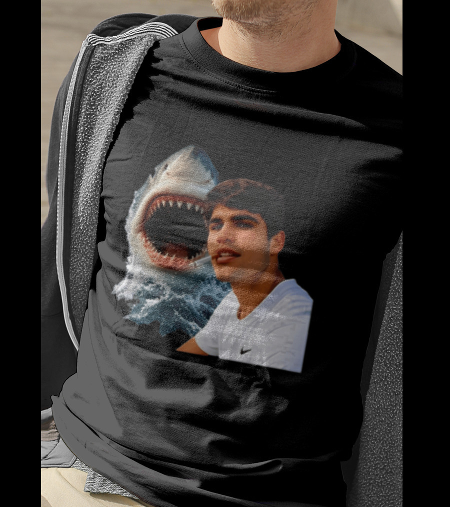 Carlos Alcaraz Smoking Shark Meme T-Shirt