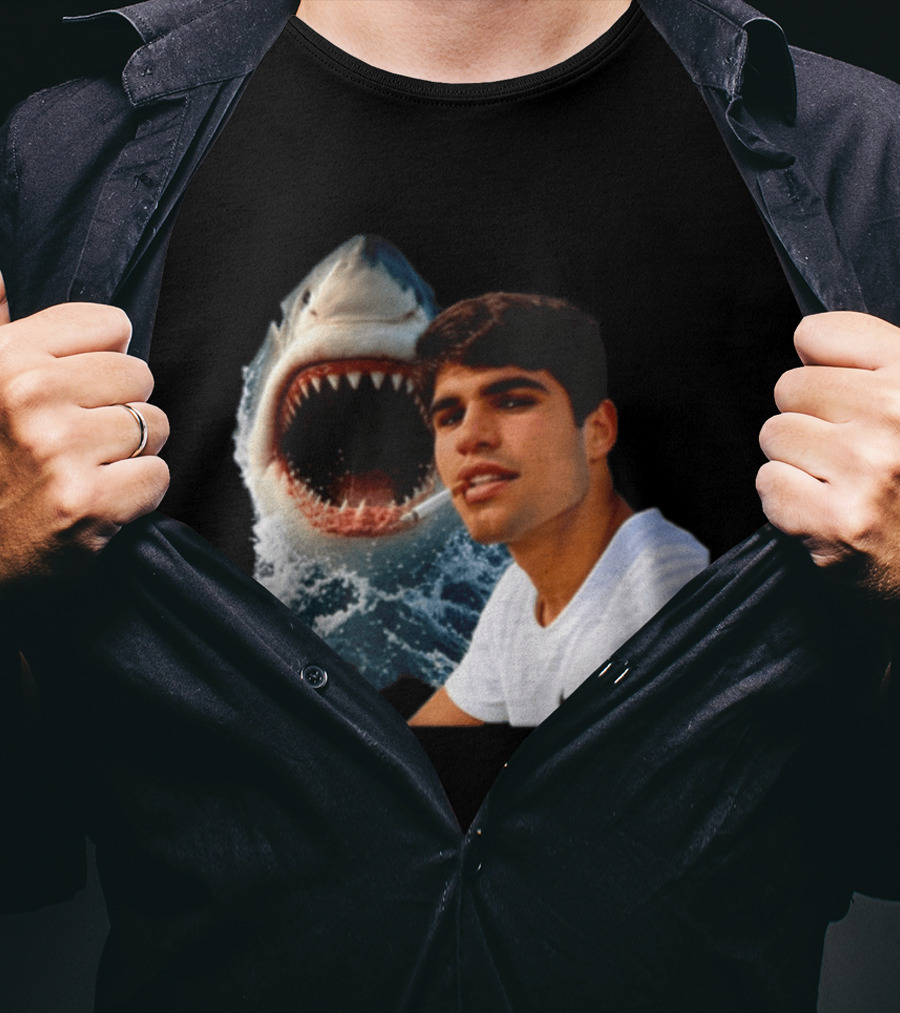 Carlos Alcaraz Smoking Shark Meme T-Shirt