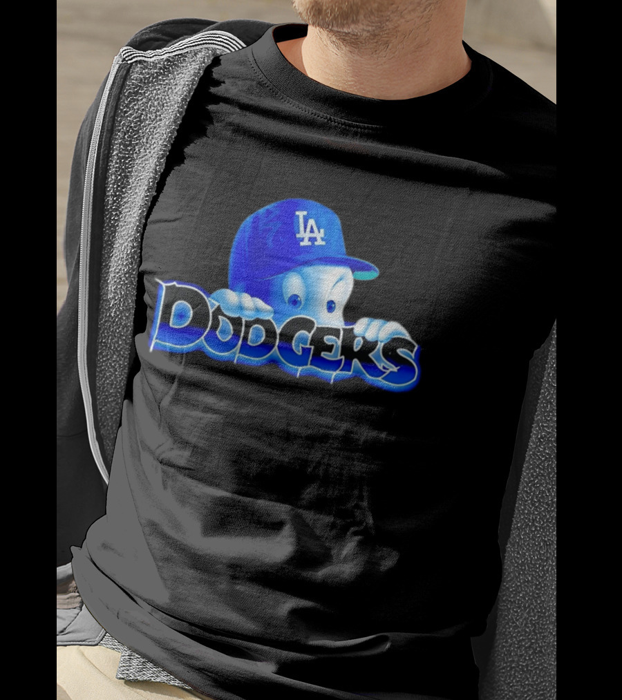 Casper Dodgers Los Angeles Baseball Cap Ghost T-Shirt