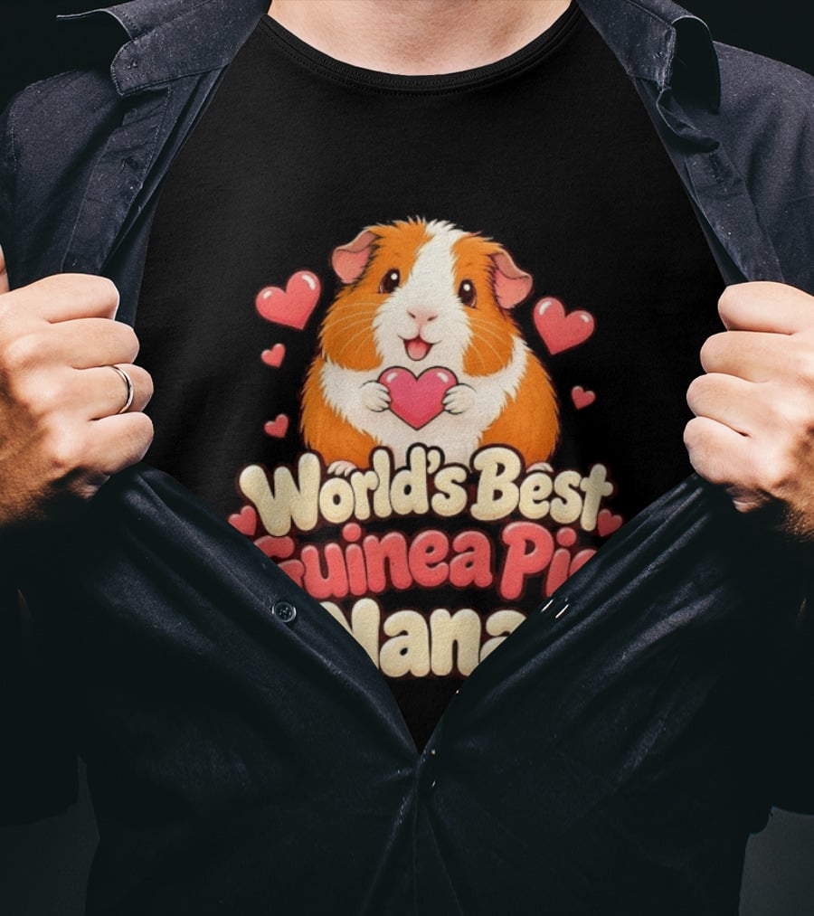 World's Best Guinea Pig Nana Heartwarming Gift For Grandmother T-Shirt