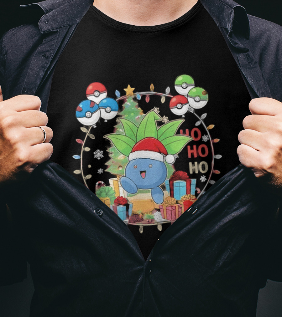 Oddish Ho Ho Ho Christmas Pokémon Festive Scene T-Shirt