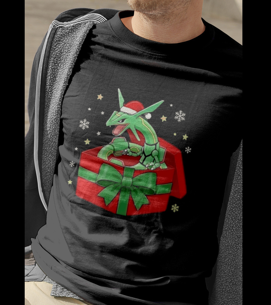 Rayquaza Christmas Box Pokémon Holiday Celebration T-Shirt