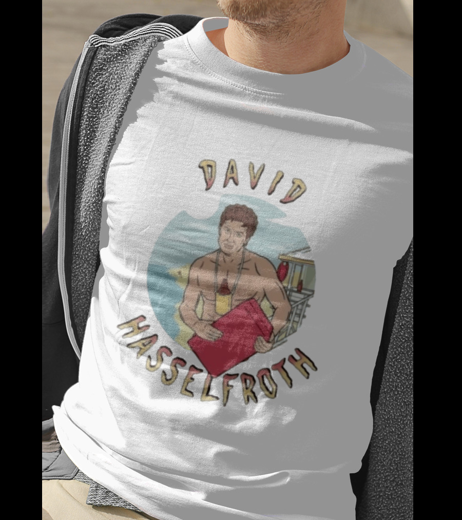 David Hasselfroth Lifeguard Bay Beach Rescue Scene T-Shirt