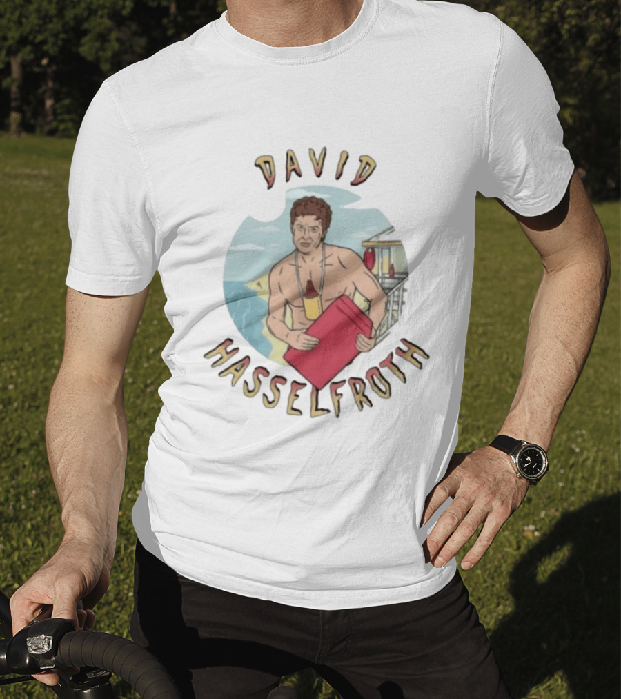 David Hasselfroth Lifeguard Bay Beach Rescue Scene T-Shirt