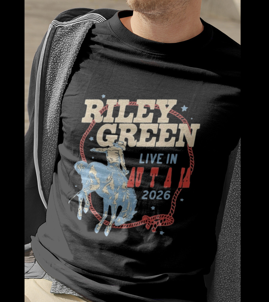 Riley Green Live In Australia 2026 Country Music Cowboy Rodeo T-Shirt