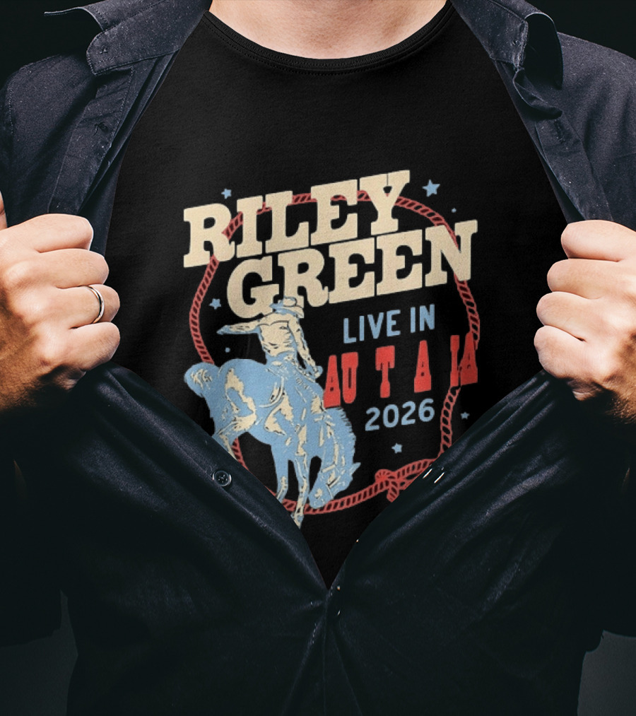 Riley Green Live In Australia 2026 Country Music Cowboy Rodeo T-Shirt
