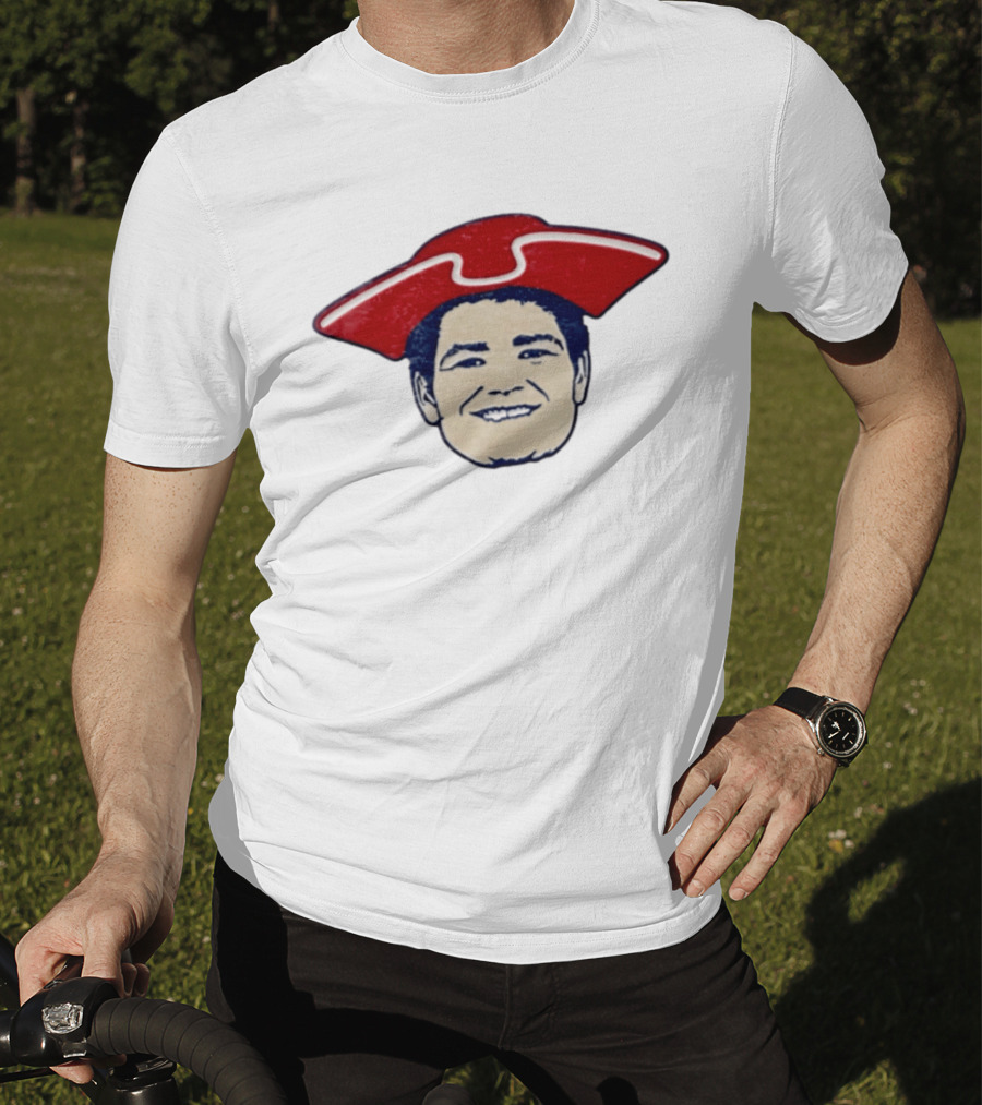 Drake Maye New England Captain Face Hat T-Shirt