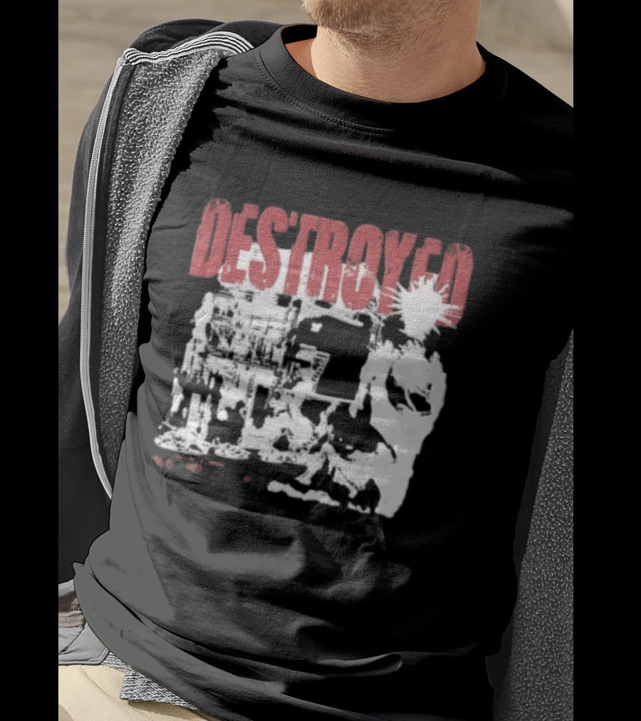 Sacred Reich Destroyed 1993 Ruined Building Spiky Figure T-Shirt