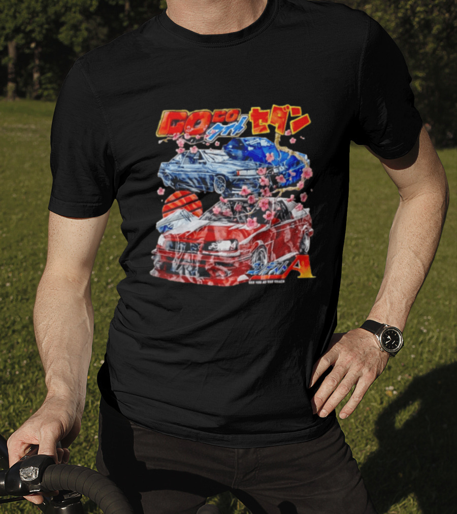 SEE YOU AT THE Track Modified Cars Cherry Blossoms Mountain T-Shirt