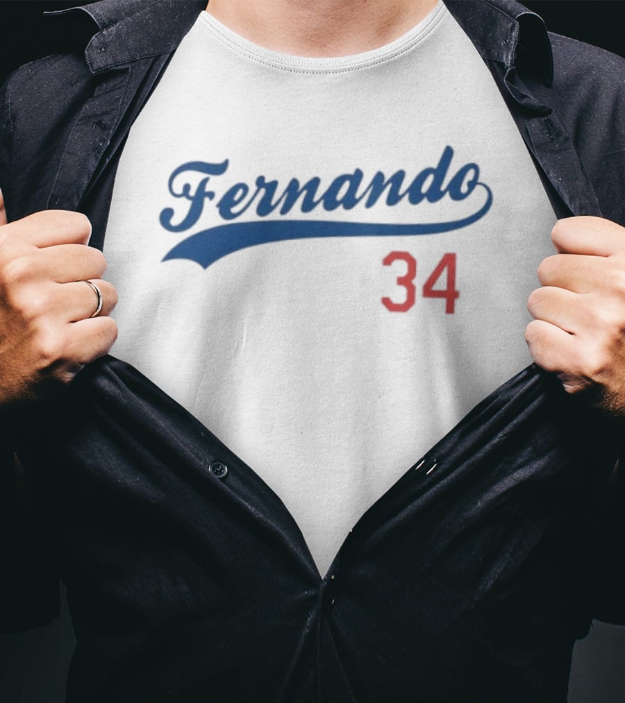 Fernando Script Dodgers 34 Iconic Baseball Player T-Shirt