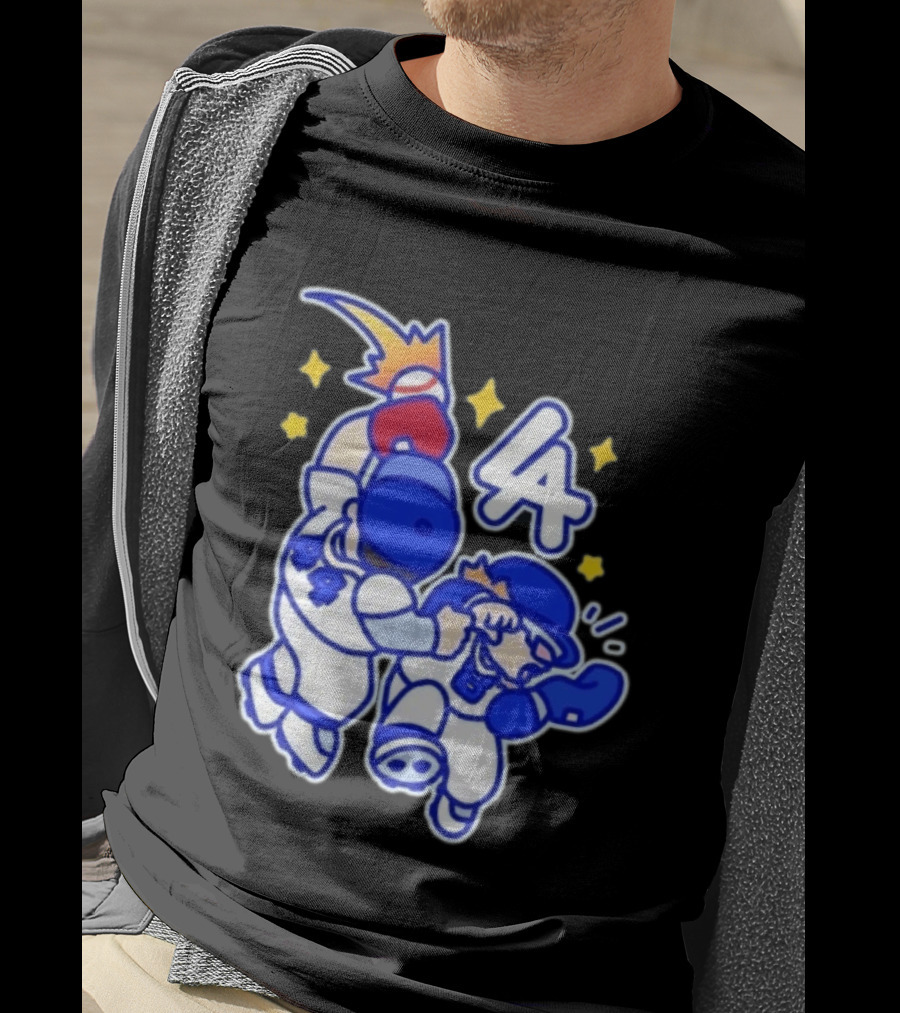 Shohei Ohtani Mookie Betts Cartoon LA Dodgers Baseball Clash T-Shirt