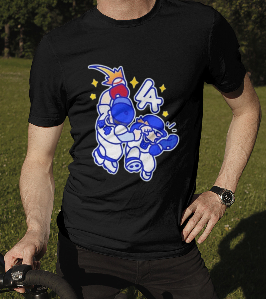 Shohei Ohtani Mookie Betts Cartoon LA Dodgers Baseball Clash T-Shirt