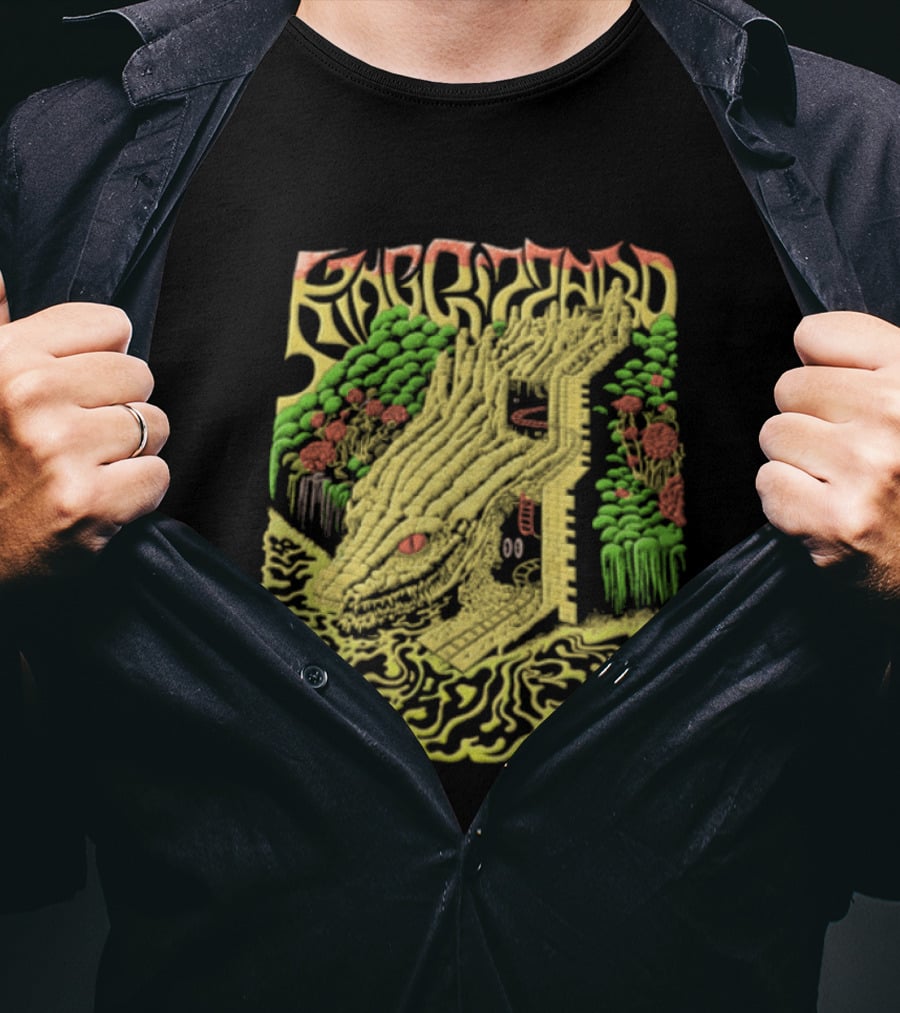 King Gizzard Reptile Head Stone Architecture Psychedelic T-Shirt