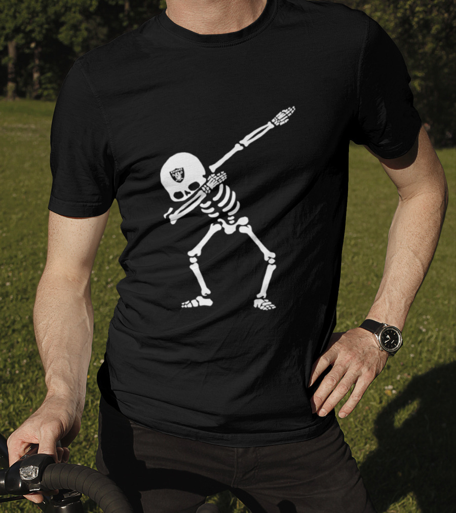 Las Vegas Raiders Dabbing Skeleton Football Fan Gear T-Shirt