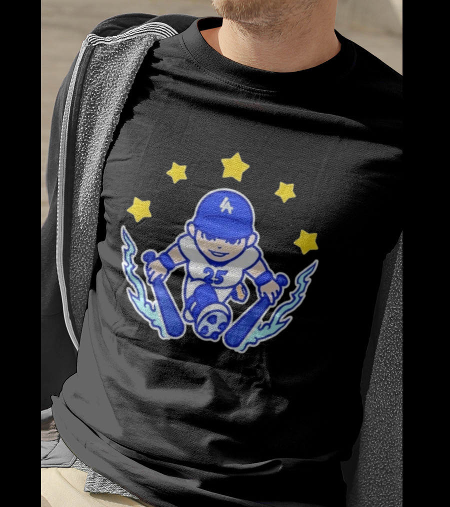 Shohei Ohtani LA Dodgers No 25 Chunkytani Tommy Two Hands Star Player T-Shirt