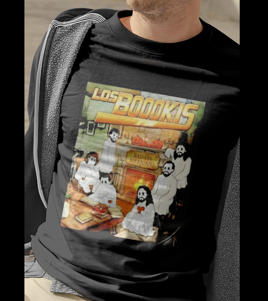 Los Boookis Badass Mexicans Marco Antonio Solis Halloween Fireplace Scene T-Shirt