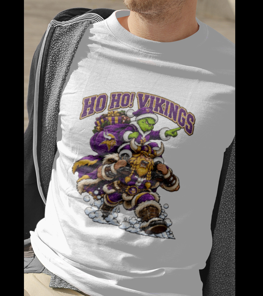 Ho Ho Vikings Grinch Christmas Minnesota Football T-Shirt