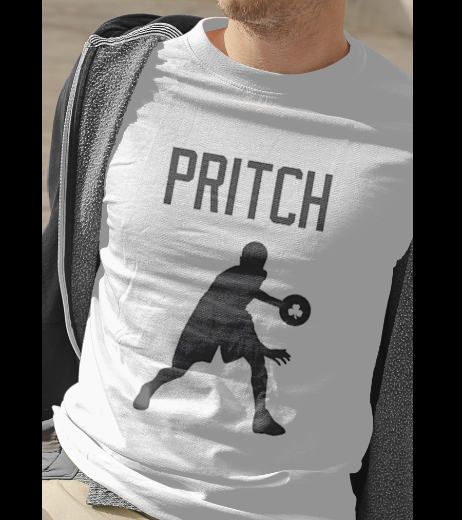 Pritch Boston Celtics Basketball Player Action Pose T-Shirt