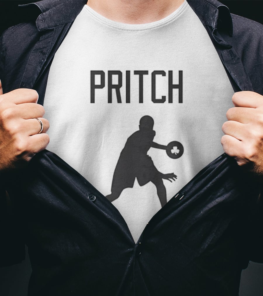 Pritch Boston Celtics Basketball Player Action Pose T-Shirt