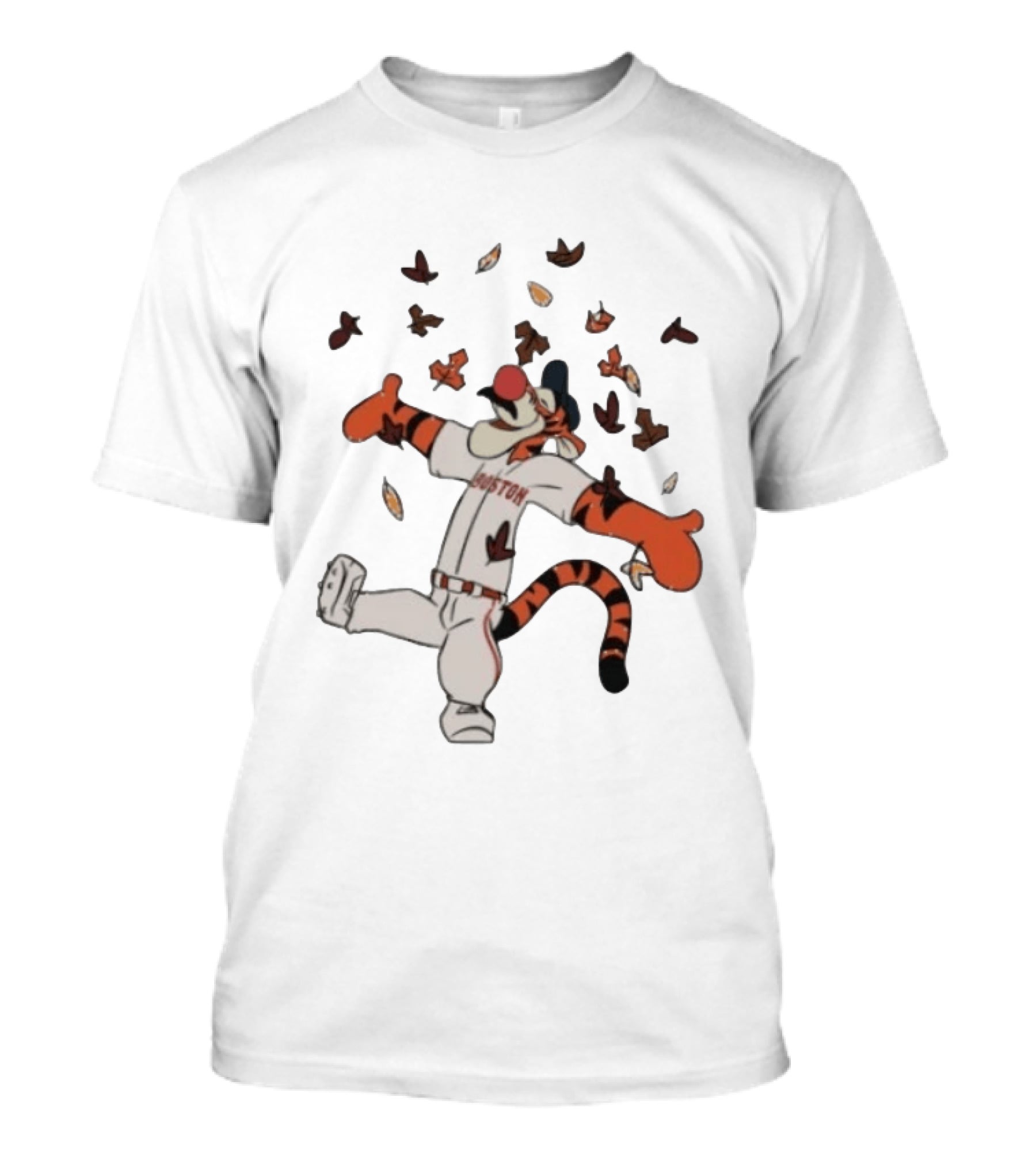 Tigger Boston Baseball Disney Winnie The Pooh Autumn Leaves T-Shirt