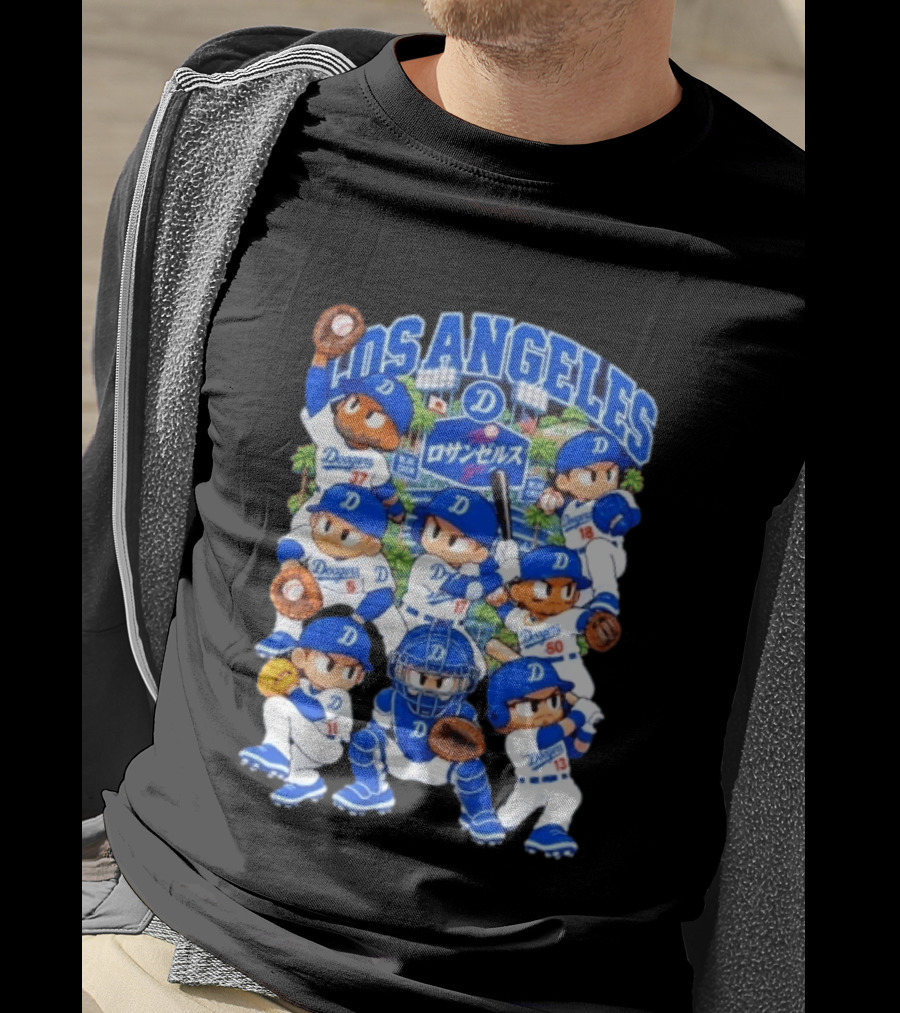 Los Angeles Dodgers 2026 Postseason Animated Characters Baseball Team Cartoon T-Shirt