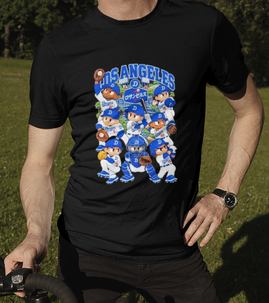 Los Angeles Dodgers 2026 Postseason Animated Characters Baseball Team Cartoon T-Shirt