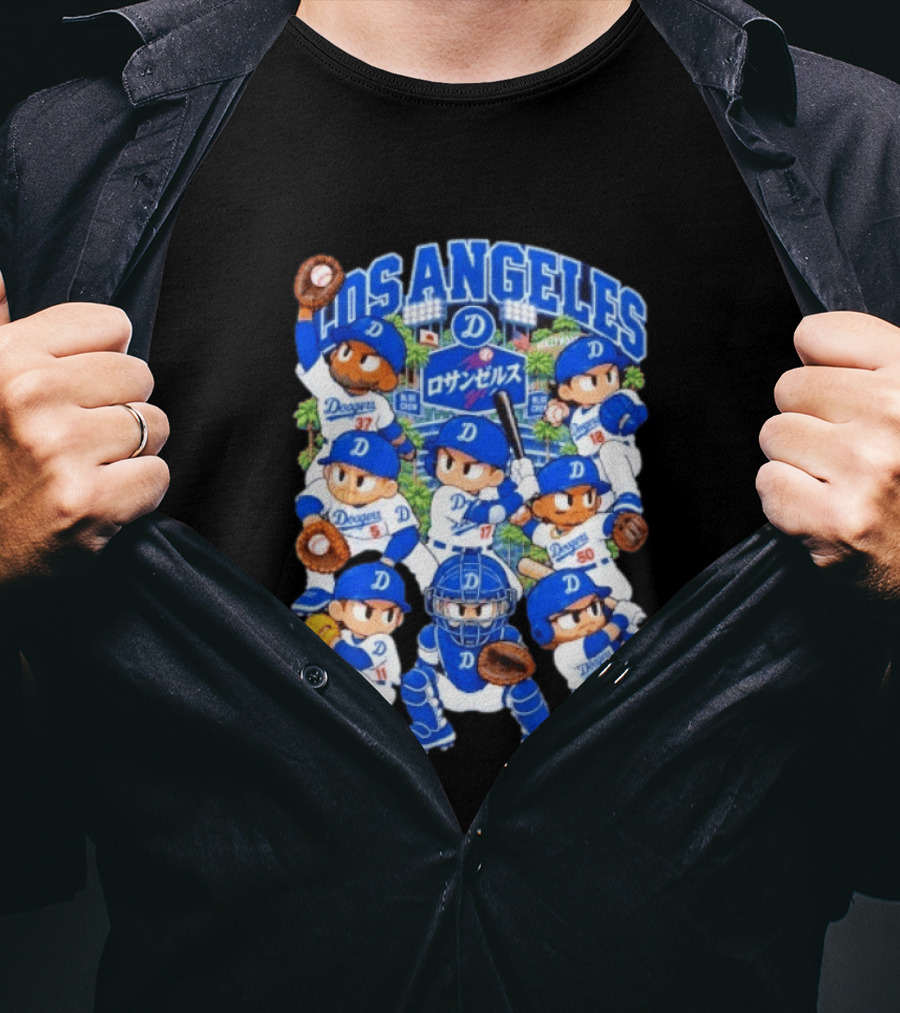Los Angeles Dodgers 2026 Postseason Animated Characters Baseball Team Cartoon T-Shirt