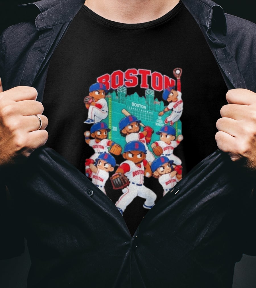 Boston Red Sox Fenway Park Animated Characters 2026 Postseason T-Shirt