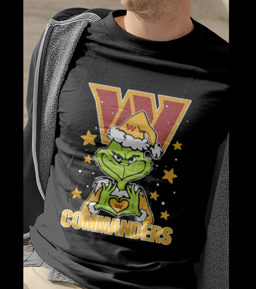 The Grinch Christmas W Commanders Football Team T-Shirt