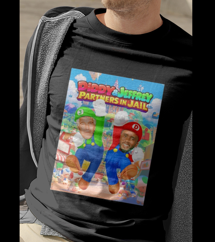 Diddy And Jeffrey Partners In Jail Super Bros Adventure T-Shirt