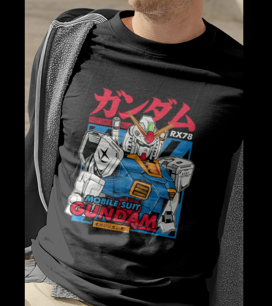 Mobile Suit Gundam RX 78 Iconic First Series Japanese Kanji T-Shirt