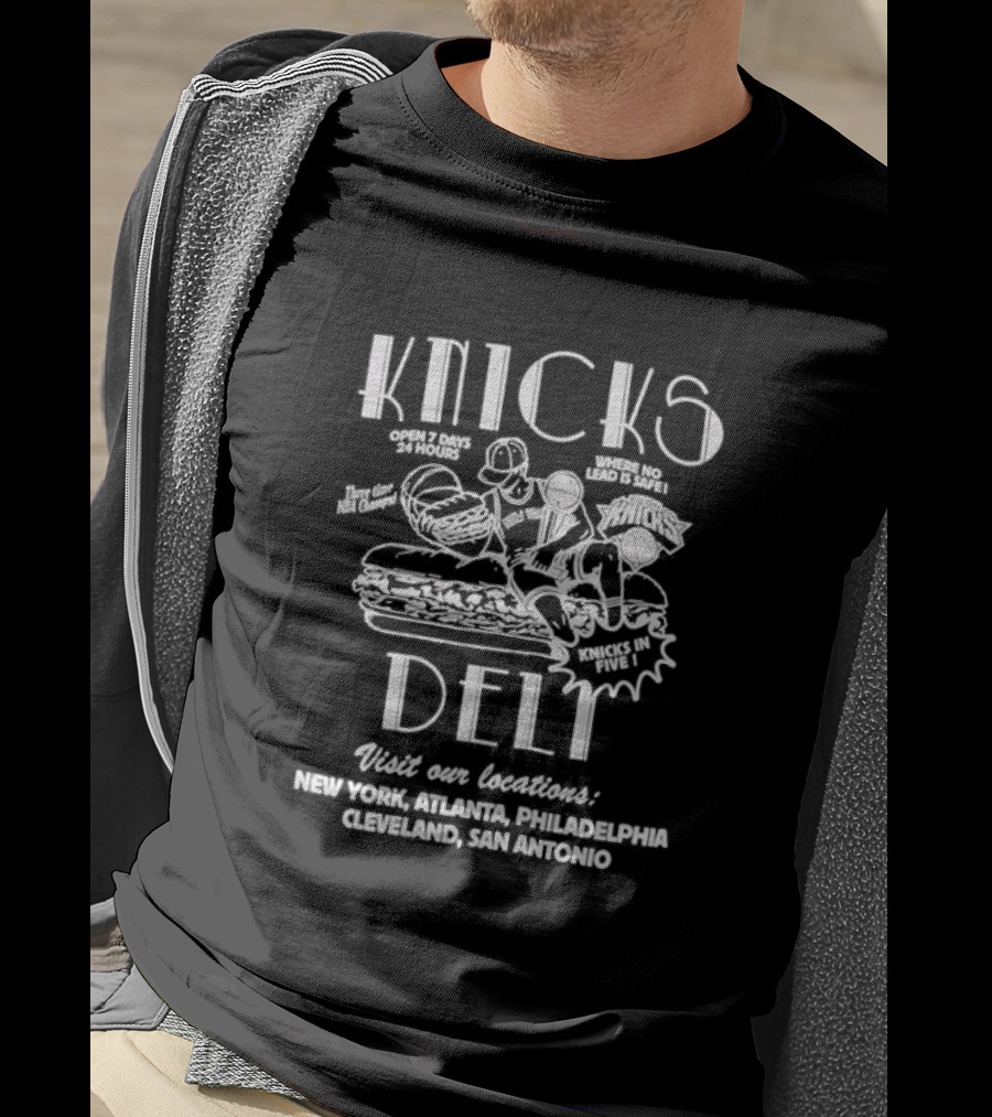 Knicks Deli Basketball Hero New York Atlanta Philadelphia Cleveland San Antonio Locations T-Shirt