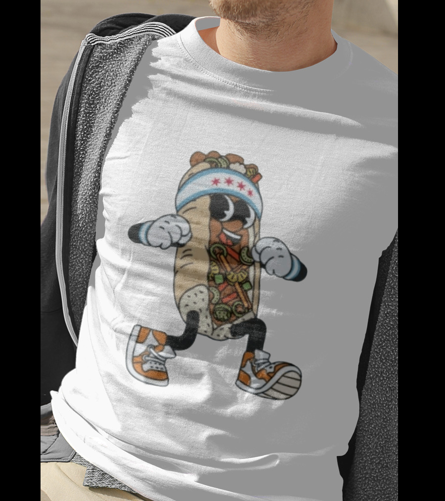 Chicago Juicy Jus Hot Dog Character Sneakers Headband Stars T-Shirt