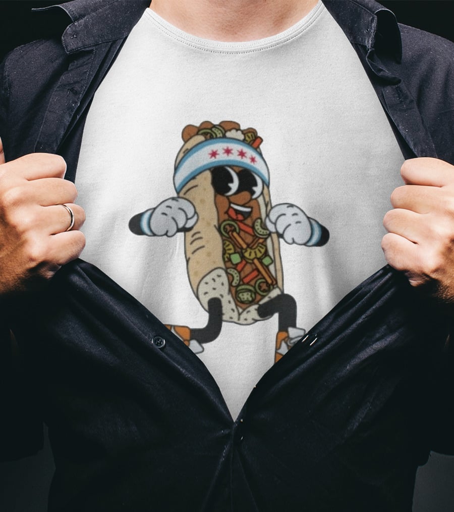 Chicago Juicy Jus Hot Dog Character Sneakers Headband Stars T-Shirt