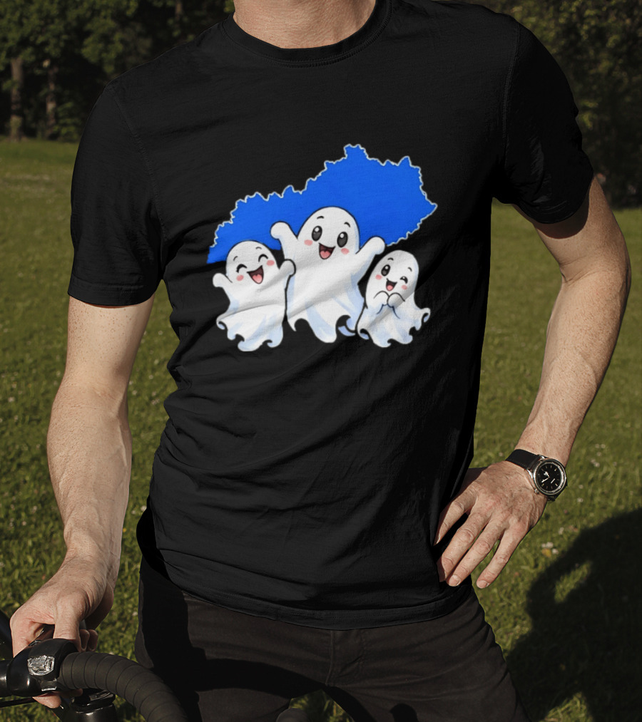 Ghosts And Kentucky State Map Halloween Fun T-Shirt
