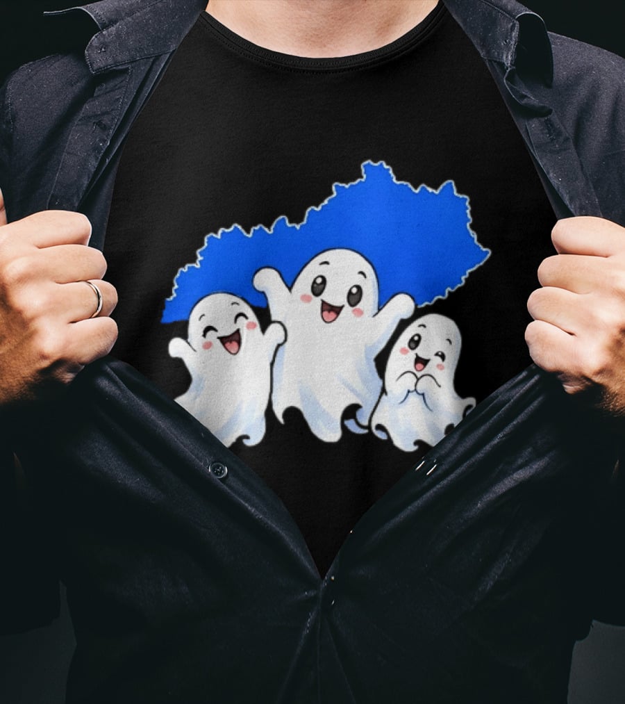 Ghosts And Kentucky State Map Halloween Fun T-Shirt