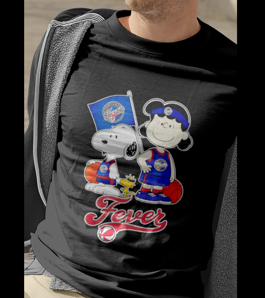 Peanuts Snoopy And Lucy Indiana Fever Basketball Team Fan Characters T-Shirt