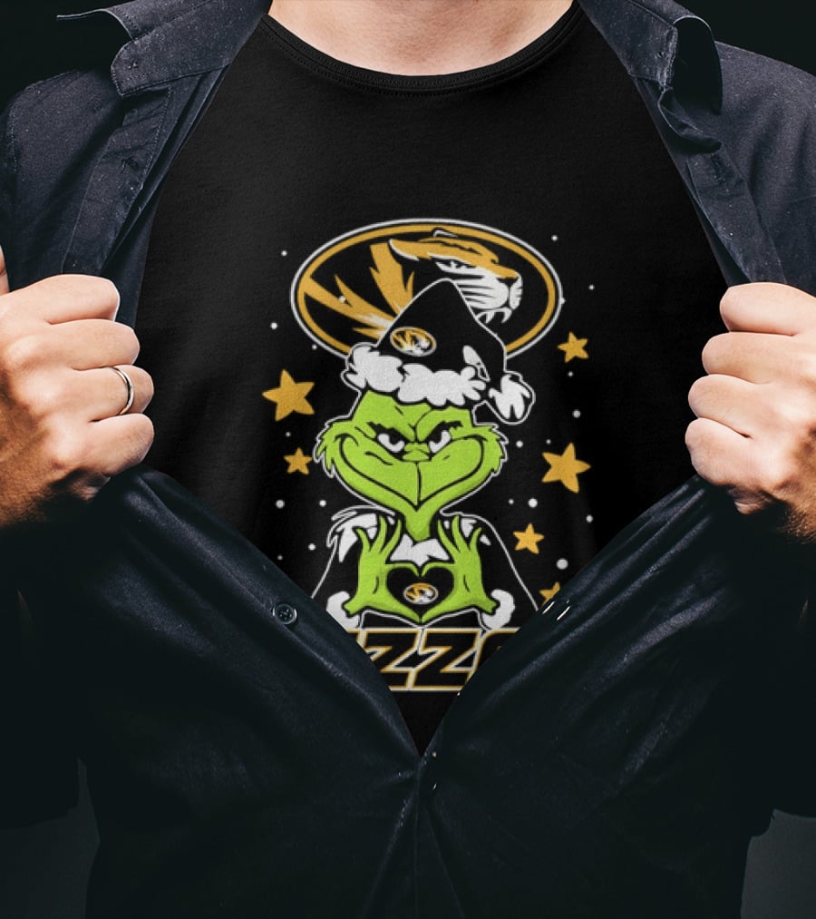 Mizzou Tigers Grinch Christmas NCAA College Football T-Shirt