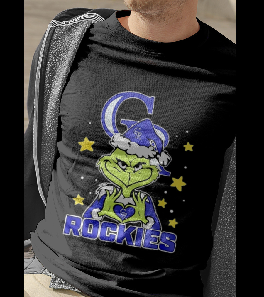 Grinch Colorado Rockies Christmas 2026 I Hate Everybody Except Rockies T-Shirt
