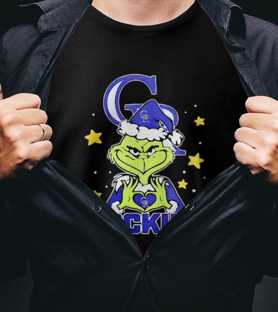 Grinch Colorado Rockies Christmas 2026 I Hate Everybody Except Rockies T-Shirt