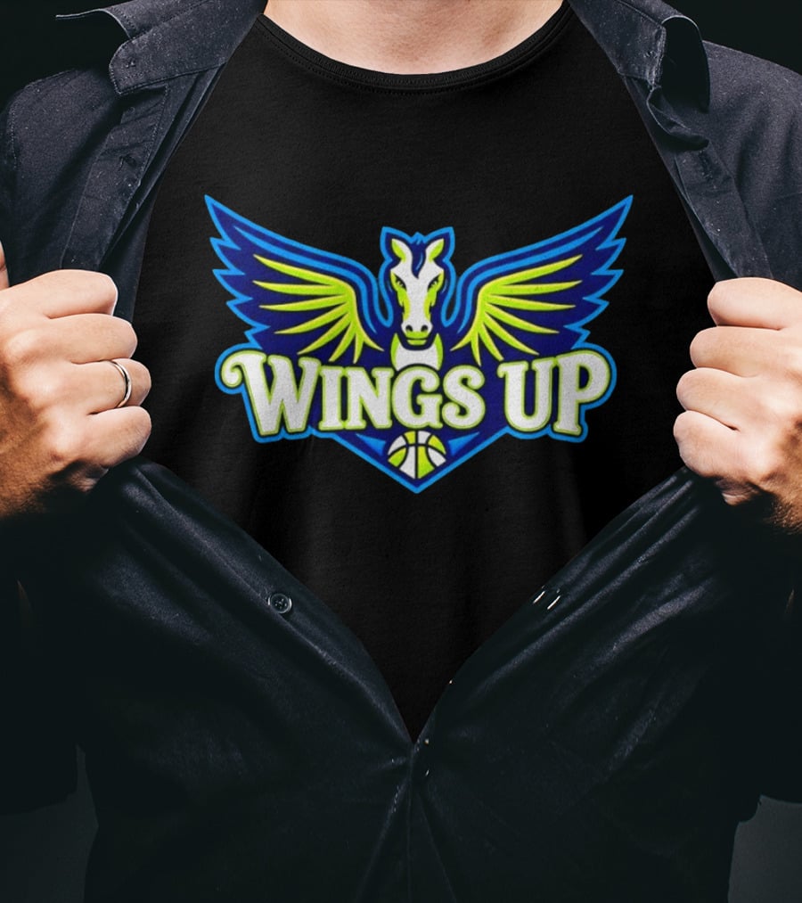 Wings Up Dallas Wings Basketball Game Day 2026 Pegasus T-Shirt
