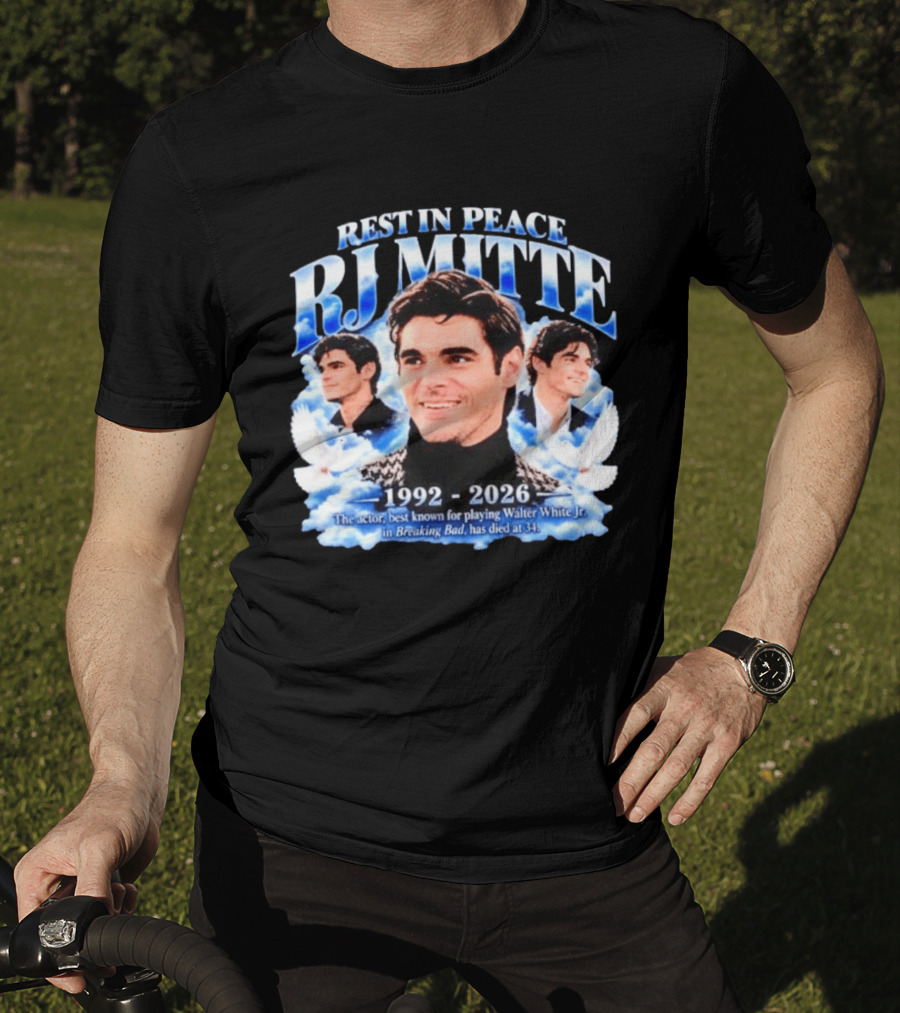 Rest In Peace RJ Mitte 1992 2026 Walter White Jr. Breaking Bad Actor T-Shirt