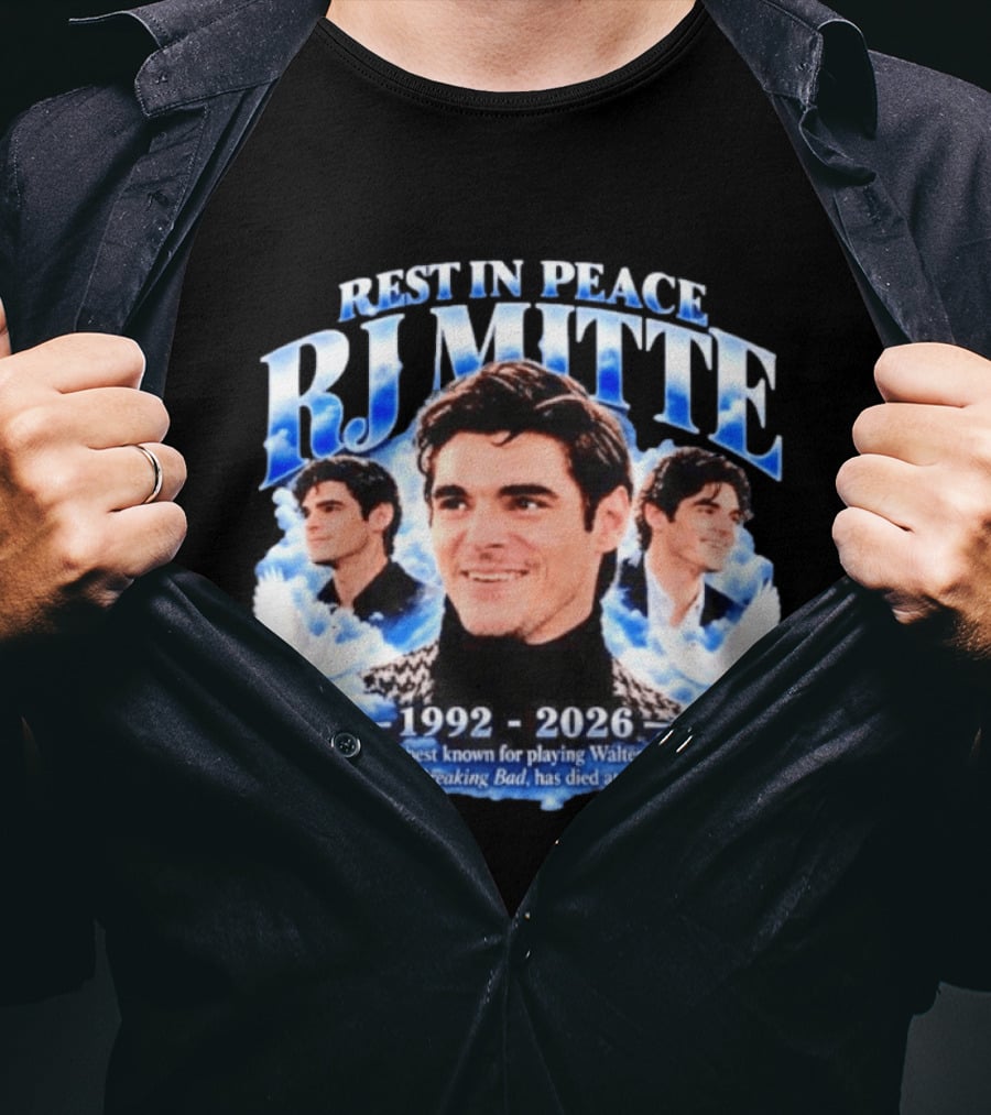 Rest In Peace RJ Mitte 1992 2026 Walter White Jr. Breaking Bad Actor T-Shirt