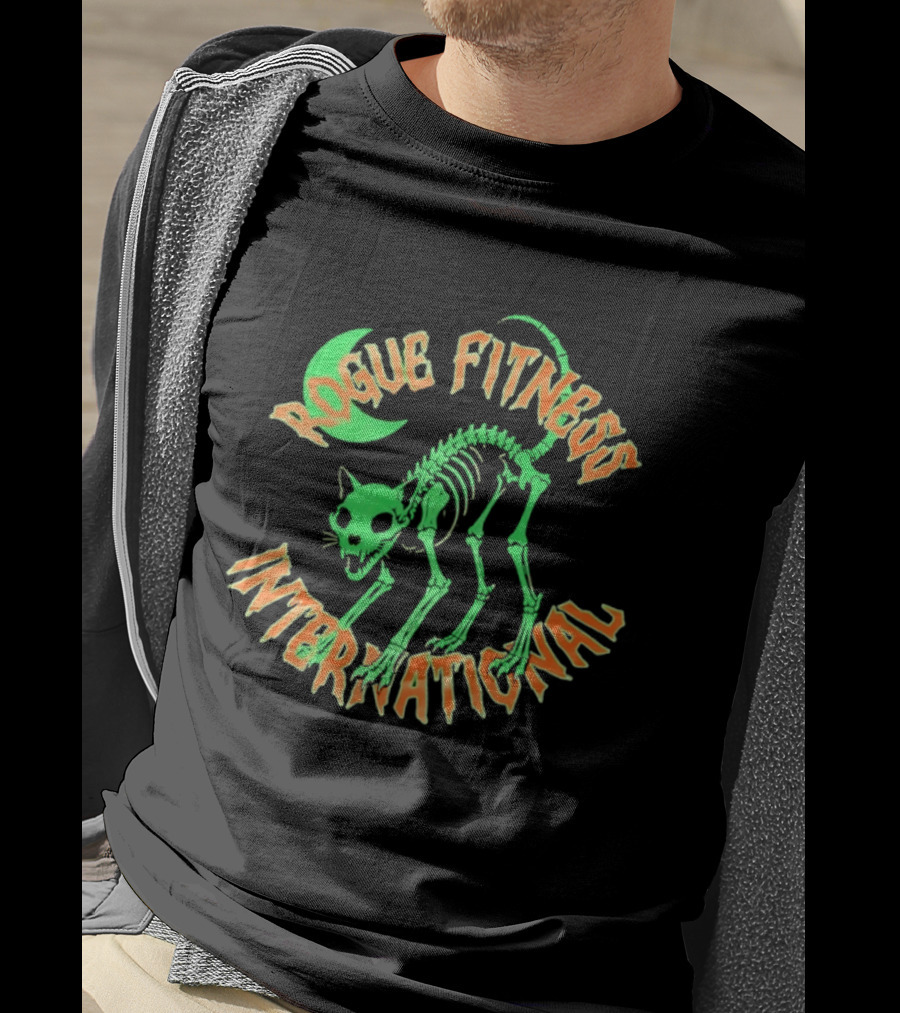 Rogue Fitness International Glowing Skeleton Cat T-Shirt