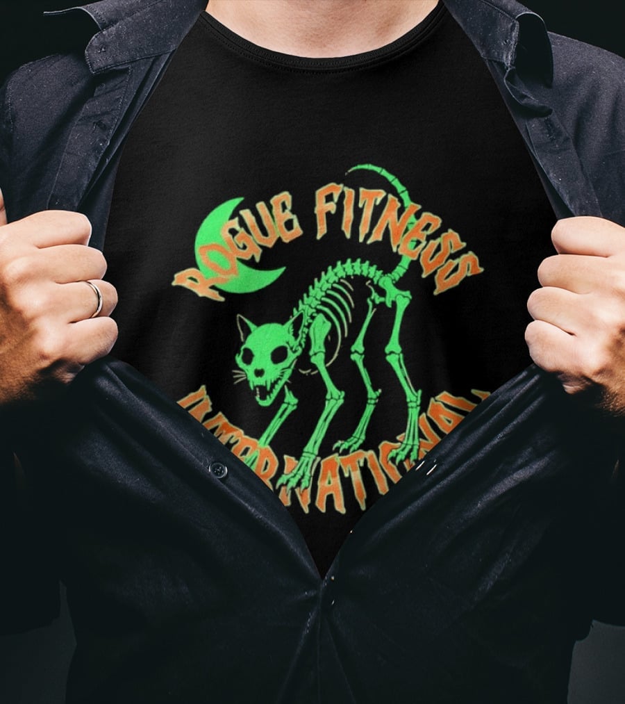 Rogue Fitness International Glowing Skeleton Cat T-Shirt